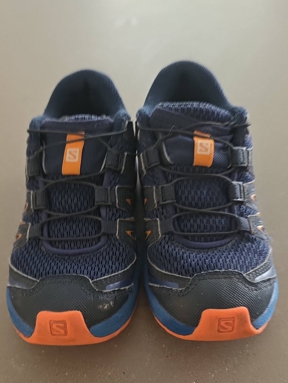 Salomon Kids Navy and Orange Athletic Sneakers